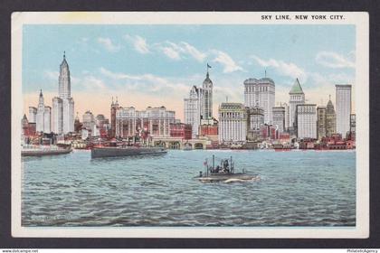 Postcard, United States, New York City NY, Sky Line