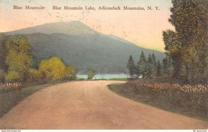 B522 US 1932 Blue Mountain Lake Adirondack Mountains New York postcard