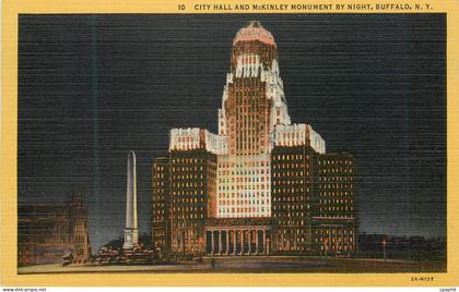 CPA City Halland McKinley Monument By Night Buffalo