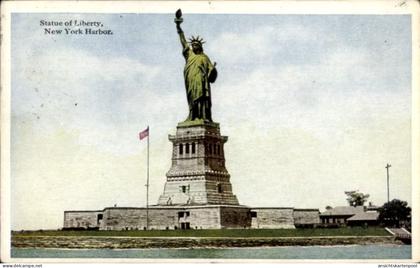CPA New York City USA, Freiheitsstatue, Hafen