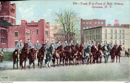 CPA Troop D In Front of State Armory Syracuse Militaria