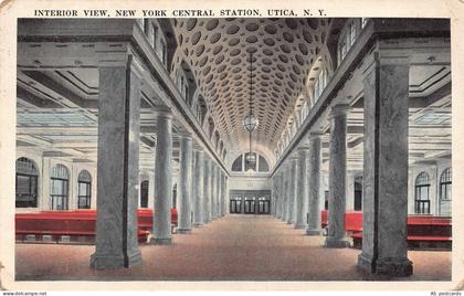 B527 US 1922 Interior View New York Central Station Utica New York postcard