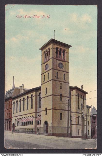 Postcard, United States, Utica NY, City Hall