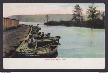 Postcard, United States, Akron OH, Lakeside Park