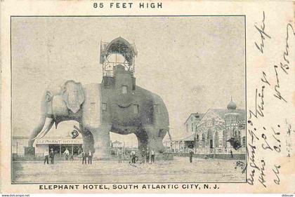 Carte Postale Ancienne - Etats-Unis - Atlantic City - Elephant Hotel South Atlantic City - Animée - CPA - Oblitération -