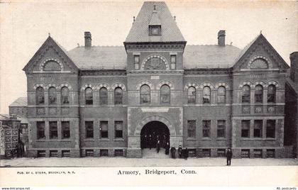 US Connecticut Bridgeport Armory vintage postcard B956