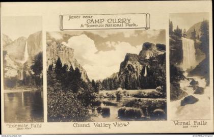 Photo CPA Yosemite National Park Kalifornien USA, Camp Curry, Grand Valley View, Vernal Falls