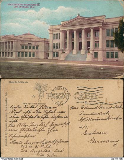 Postcard Los Angeles Los Angeles POLYTECHNIC HIGH SCHOOL 1910