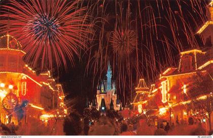 US Anaheim, California Fantasy in the Sky Fireworks Disneyland postcard B912