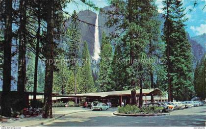 Yosemite-National Park California USA Entrance to Yosemite Lodge and upper Yosem