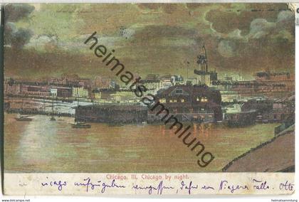 Chicago by night - Glitterkarte - Verlag P. Schmidt Chicago