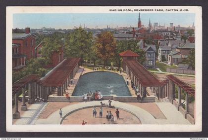 Postcard, United States, Dayton OH, Wading Pool, Bomberger Park