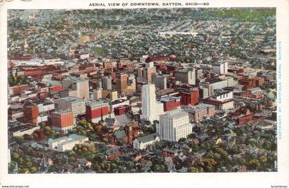 US Aerial View of Downtown Dayton Ohio vintage postcard