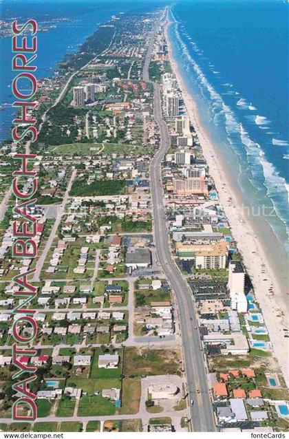Daytona Beach Florida USA View up A-1-A Atlantic Ocean Daytona Beach Shores aeri