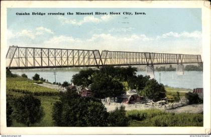 CPA Sioux City Iowa USA, Omaha-Bridge, Missouri River