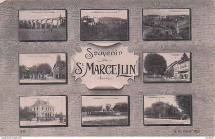 Souvenir de SAINT MARCELLIN . CPA multivues