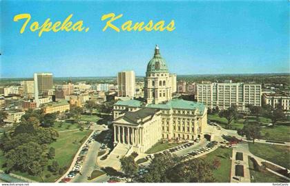 Topeka Kansas USA Skyline View of Downtown with the State Capitol Building in th