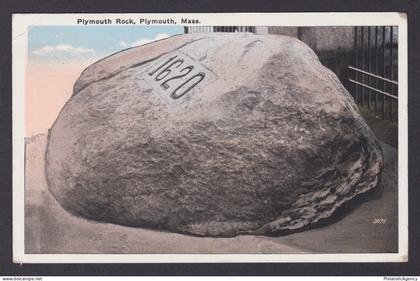 Postcard, United States, Plymouth MA, Plymouth Rock