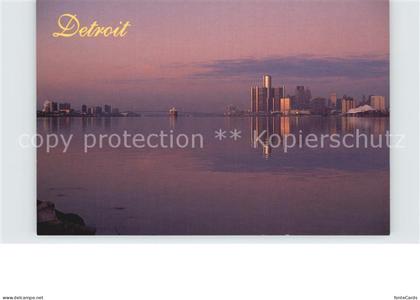 Detroit Michigan Skyline from across the Detroit River