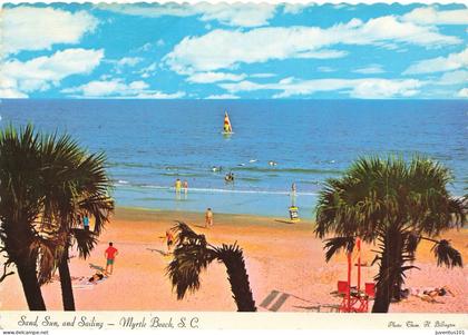 CPSM Myrtle Beach-Sand Sun and Sailing-RARE    L4238
