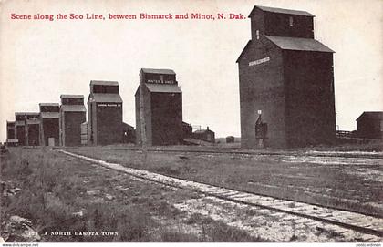 Usa - North Dakota - Scene along the Soo Line, between Bismarck and Minot