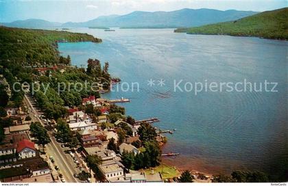 Lake George New York Aerial view north over Lake George