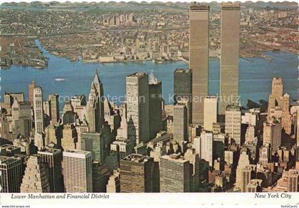 Manhattan  NEW YORK USA Twin Towers World Trade Center Air view