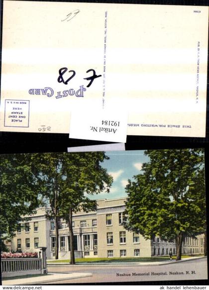 192184,New Hampshire Nashua Memorial Hospital Krankenhaus