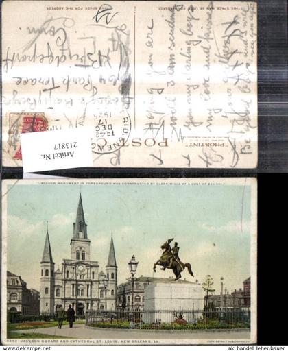 213817,Louisiana New Orleans Jackson Square St Louis Cathedral Jackson Monument