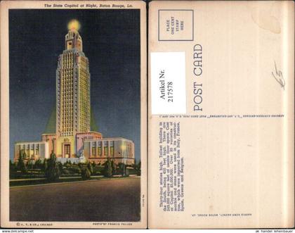 217578,Louisiana Baton Rouge State Capitol at Night
