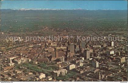 Denver Colorado Aerial view of Downtown Rocky Mountains