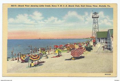 Norfolk Virginia USA, Linen PC, Navy Y.M.C.A. Beach Club, Little Creek-1950s