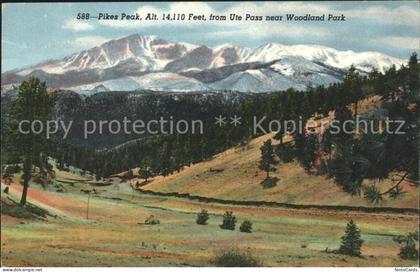 Woodland Park Panorama Pikes Peak Rocky Mountains