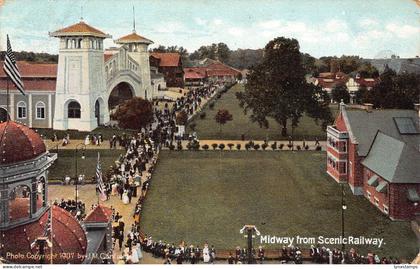 A766 US 1909 Midway from Scenic Railway Willow Grove Park Pennsylvania postcard