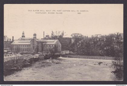 Postcard, United States, Pawtucket RI, Old Slater Mill, First Cotton Mill