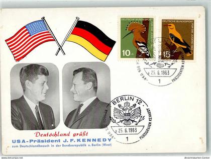 10639066 - J. F. Kennedy Fahnen Sonderstempel Deutschlandbesuch