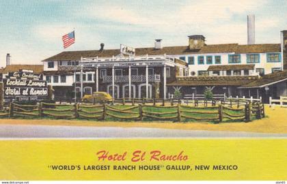 Gallup New Mexico, Route 66, Hotel El Rancho, c1940s/50s Vintage Postcard