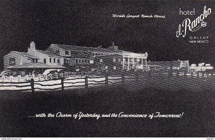 Gallup New Mexico, Route 66 Lodging, Hotel El Rancho, c1940s Vintage Postcard
