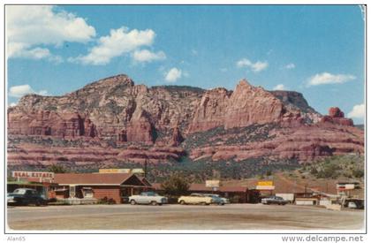 Sedona Arizona Route 66, Motel Auto Stores Real Estate Signs, c1950s Vintage Postcard