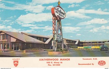 Tucumcari New Mexico, Route 66, Leatherwood Manor Motel, c1960s Vintage Postcard