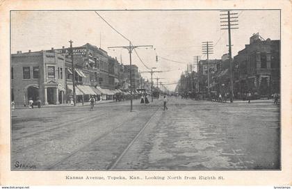 US 1908 Kansas Avenue Topeka Kansas North vintage postcard