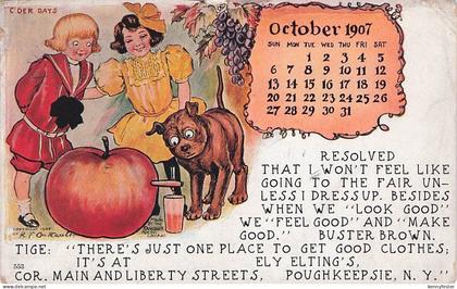 Waco Texas 1907 Buster Brown Goldstein adver card with mention Pawnee