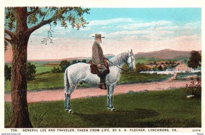 états unis - Lynchburg - General LEE and traveler , taken fro life , by A. H. Plecker - usa