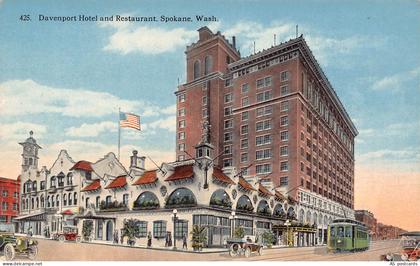 B672 US Davenport Hotel and Restaurant Spokane Washington vintage postcard