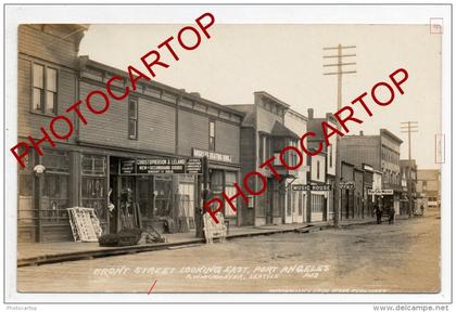 PORT ANGELES-Business-Front Street Looking East-Carte Photo-Amerika-