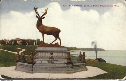 Milwaukee Wisconsin Elk Statue Juneau Park