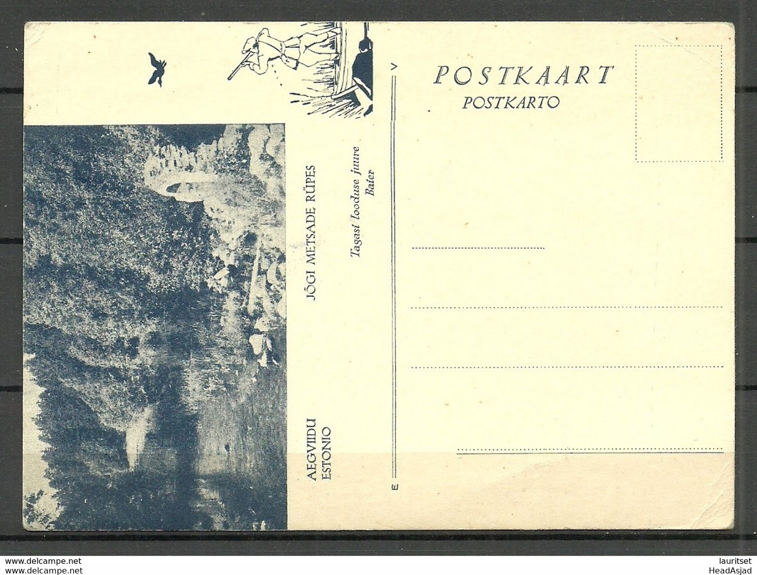Estland Estonia ca 1930  AEGVIIDU Illustrated Esperanto post card, unused