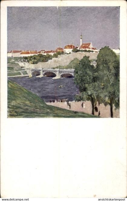 CPA Narva Narwa Estland, Teilansicht, Brücke