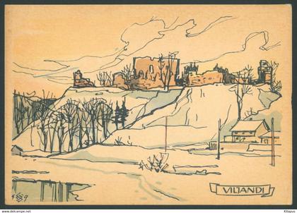 VILJANDI vintage postcard Estonia