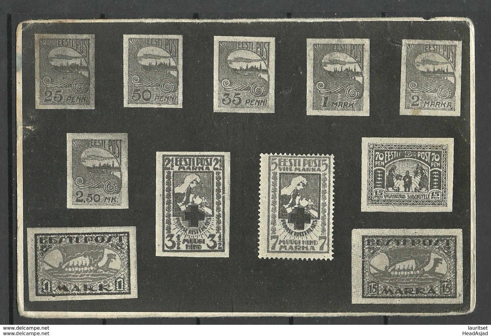 Estonia Estland 1923 Stamps on photo post card "Kollektioner" unused